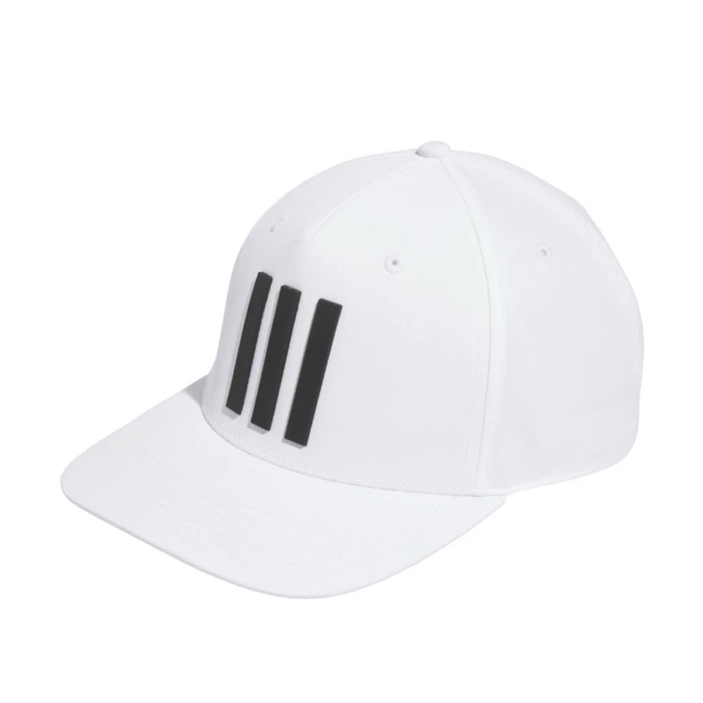 Adidas White Cap with Black Stripes Tour Cap